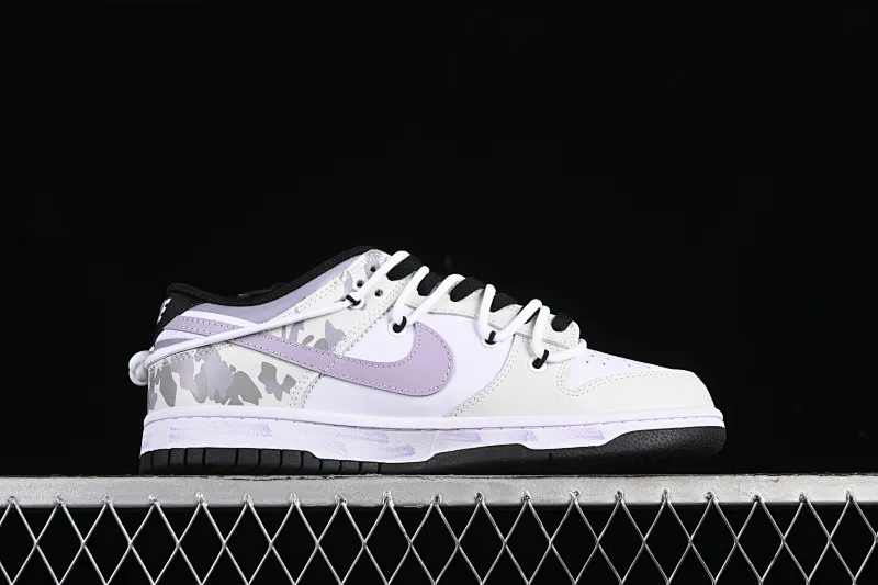 All Categories Nk SB Dunk Series Nk SB Dunk Low Low-top sneakers Nk Dunk Low Special mission camouflage Warship Simple black, white, purple and gray SB strap low-top casual sneakers DD1391-100